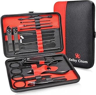 Manicure Set Professional Nail Clippers Kit -18Pcs Pedicure Care Tools Stainless Steel Women Grooming Kit for Travel or Home (black)