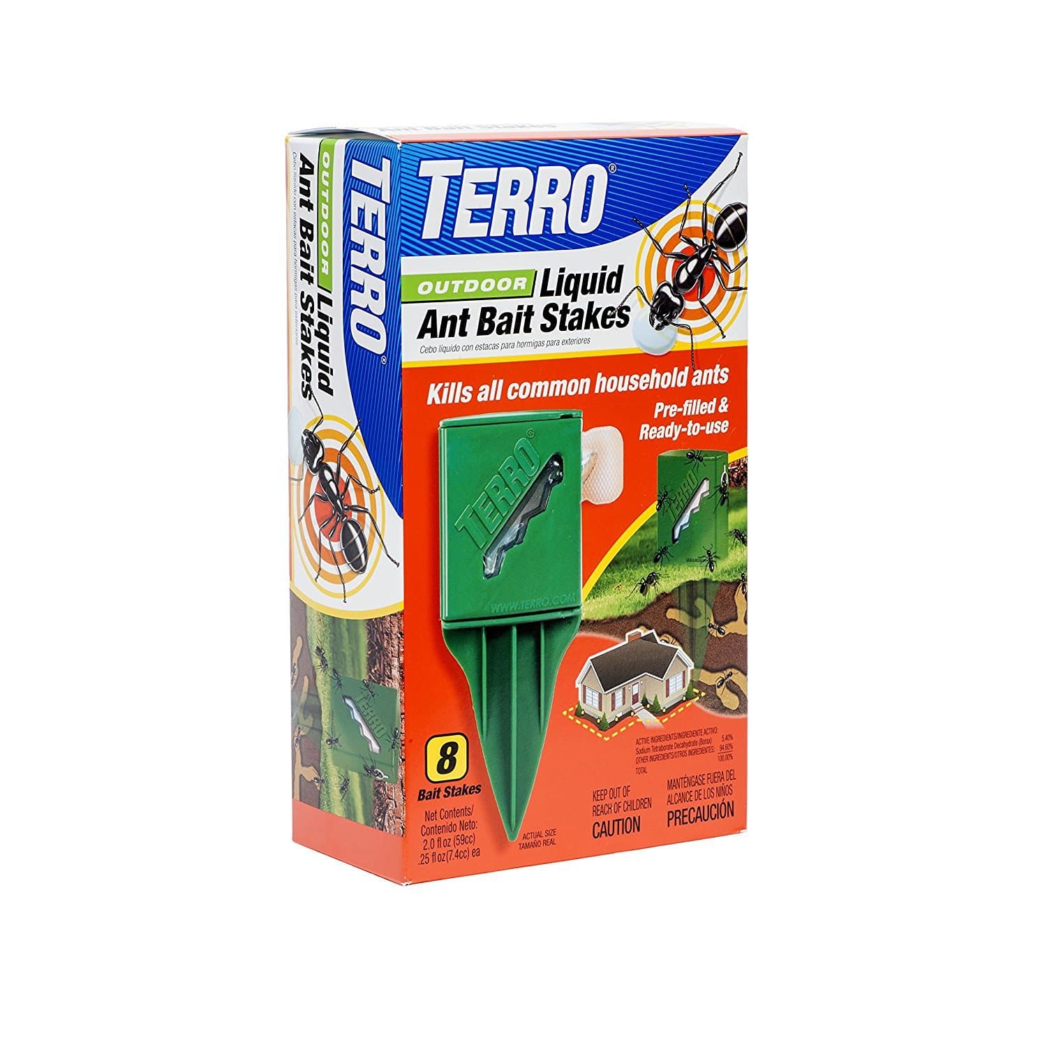 T1812-2 Outdoor Liquid Ant Killer Bait Stakes (2 Pack)