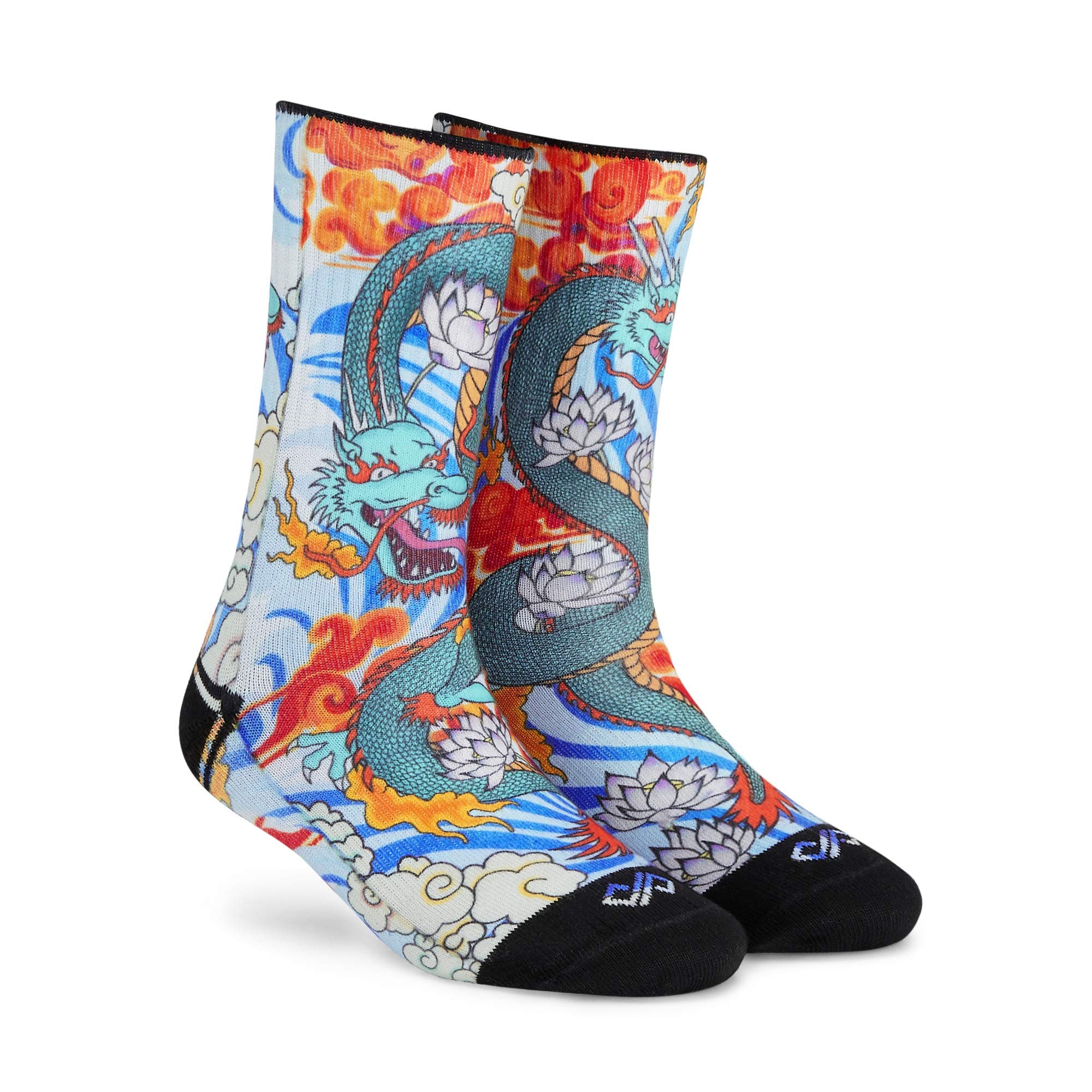 - Men Polyester Blend & Women Crew Length Socks (Dragon) (Pack Of 1 Pair; Anti-Odour; Breathable; Durable)