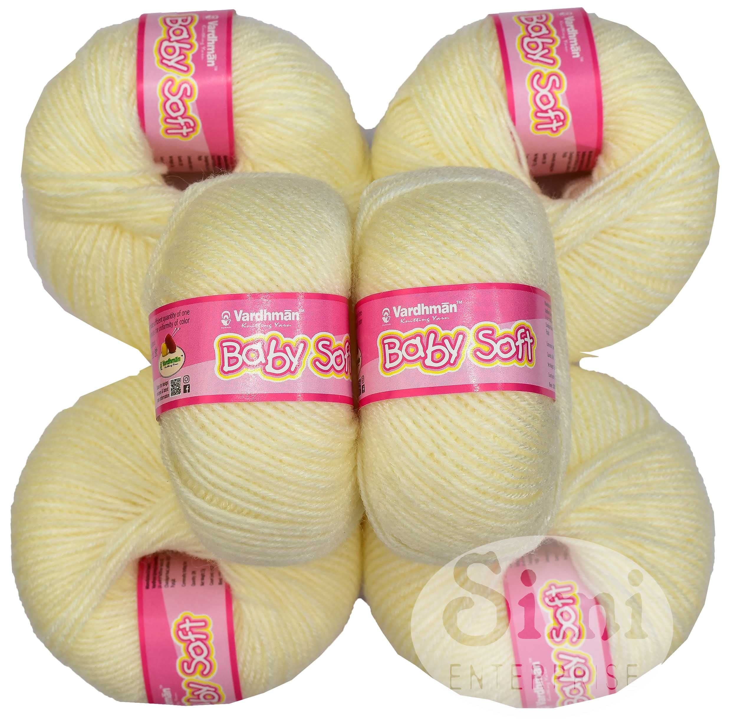 SIMI Enterprise 100% Acrylic Wool Cream (14 pc) Baby Wool Wool Ball Hand Knitting Wool/Art Craft Soft Fingering Crochet Hook Yarn, Needle Knitting Yarn Threa G HC