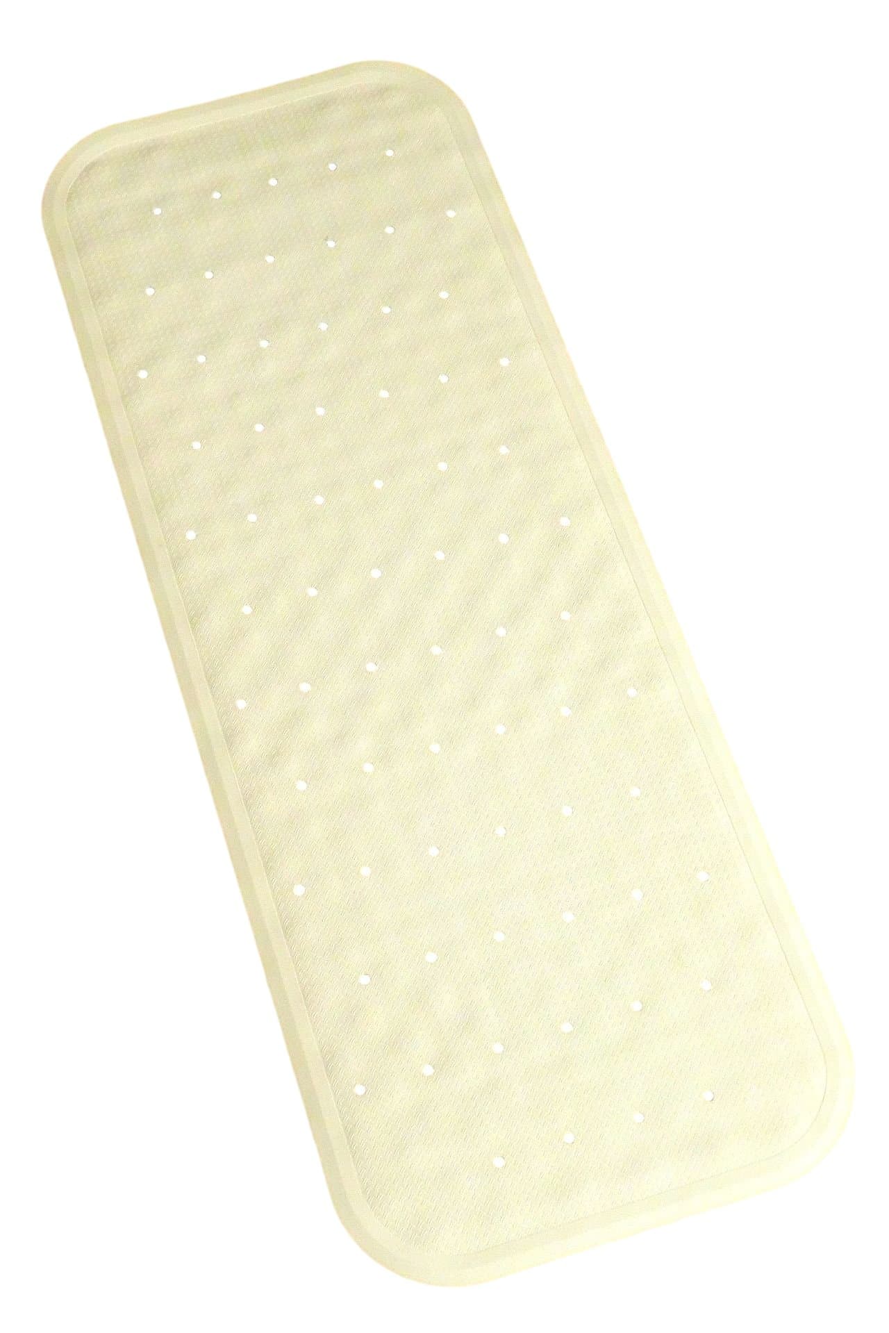 Bath Mat - Non-Slip Natural Rubber – PVC FREE – Extra Long Bath Mat – Safe Secure Non Skid Surface for Baby, Kids and Elderly - Choose from White, Blue, Green and Natural