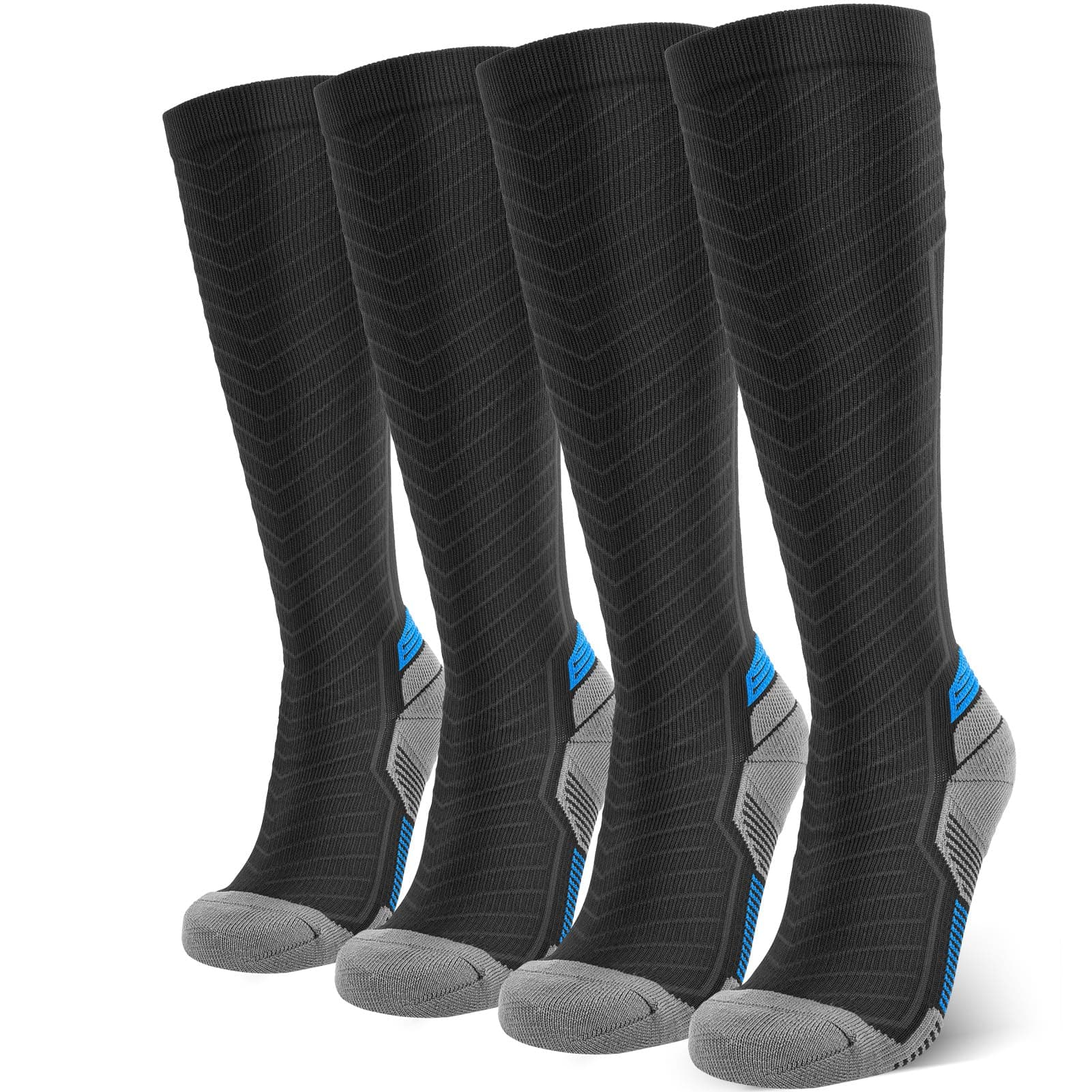 Compression Socks for Men & Women (2/4/6 Pairs) 20-30 mmHg Graduated Compression Knee High for Running, Athletic
