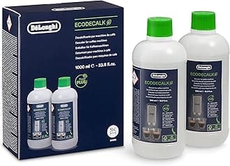 De'Longhi Original EcoDecalk Descaler for Fully Automatic Coffee Machine and Coffee Makers, Universal Descaler for 10 Descaling Processes, DLSC500, 2 x 500 ml