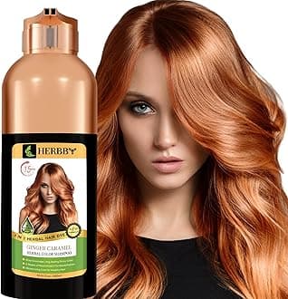 - HERBBY Hair Color Shampoo for Gray Hair Coverage&Color Transform with 9 Herbal Extracts –Long Lasting(6-8 Weeks),Shiny,Evenly Colored,Instant Hair Dye Shampoo&Conditioner,500 Ml (GINGER CARAMEL COLOR)