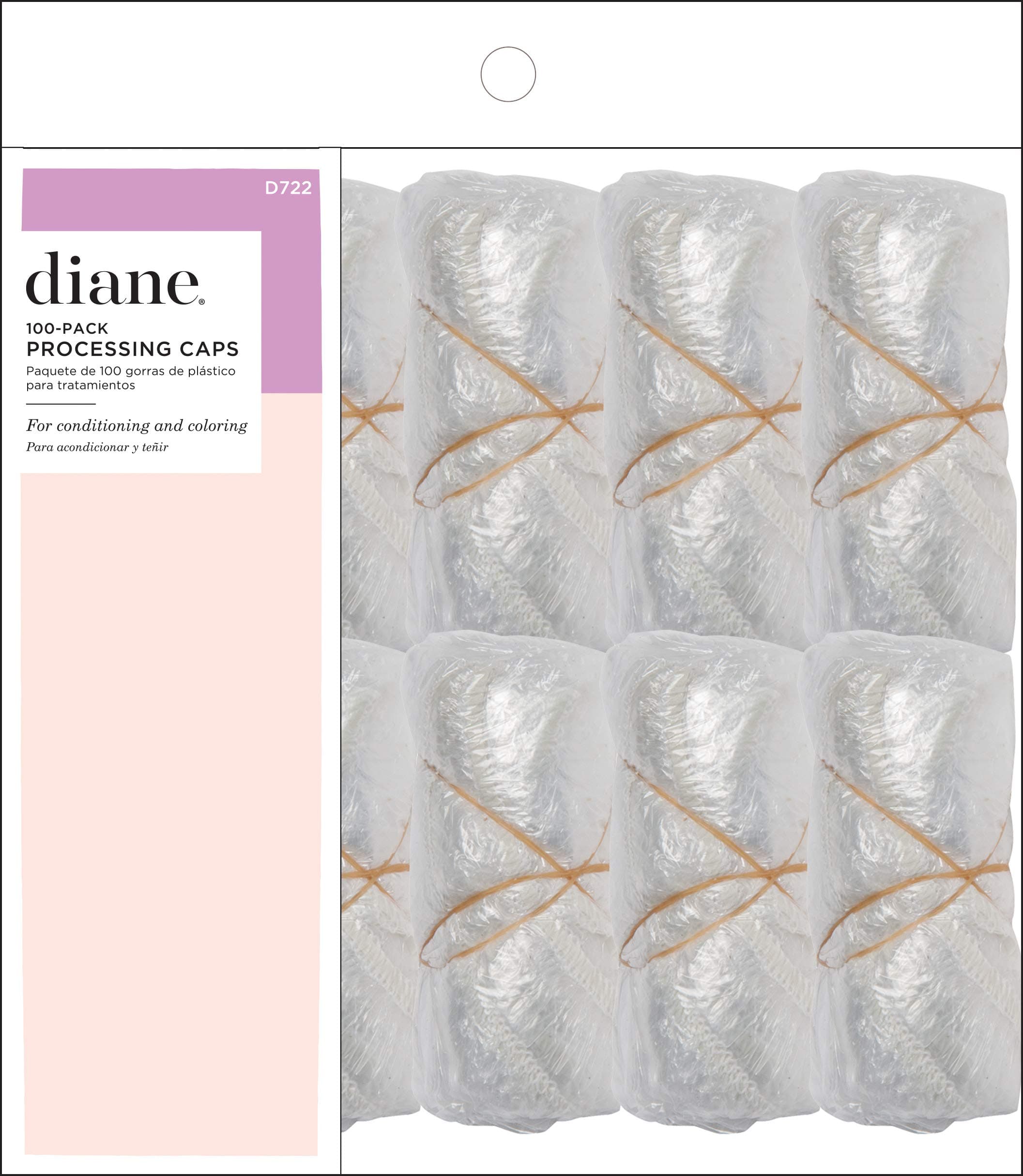 Diane Disposable Clear Processing Hair Caps, For Salons, DIY, Conditioning, Dyeing, Hair Treatments (100 Count (Pack of 1))