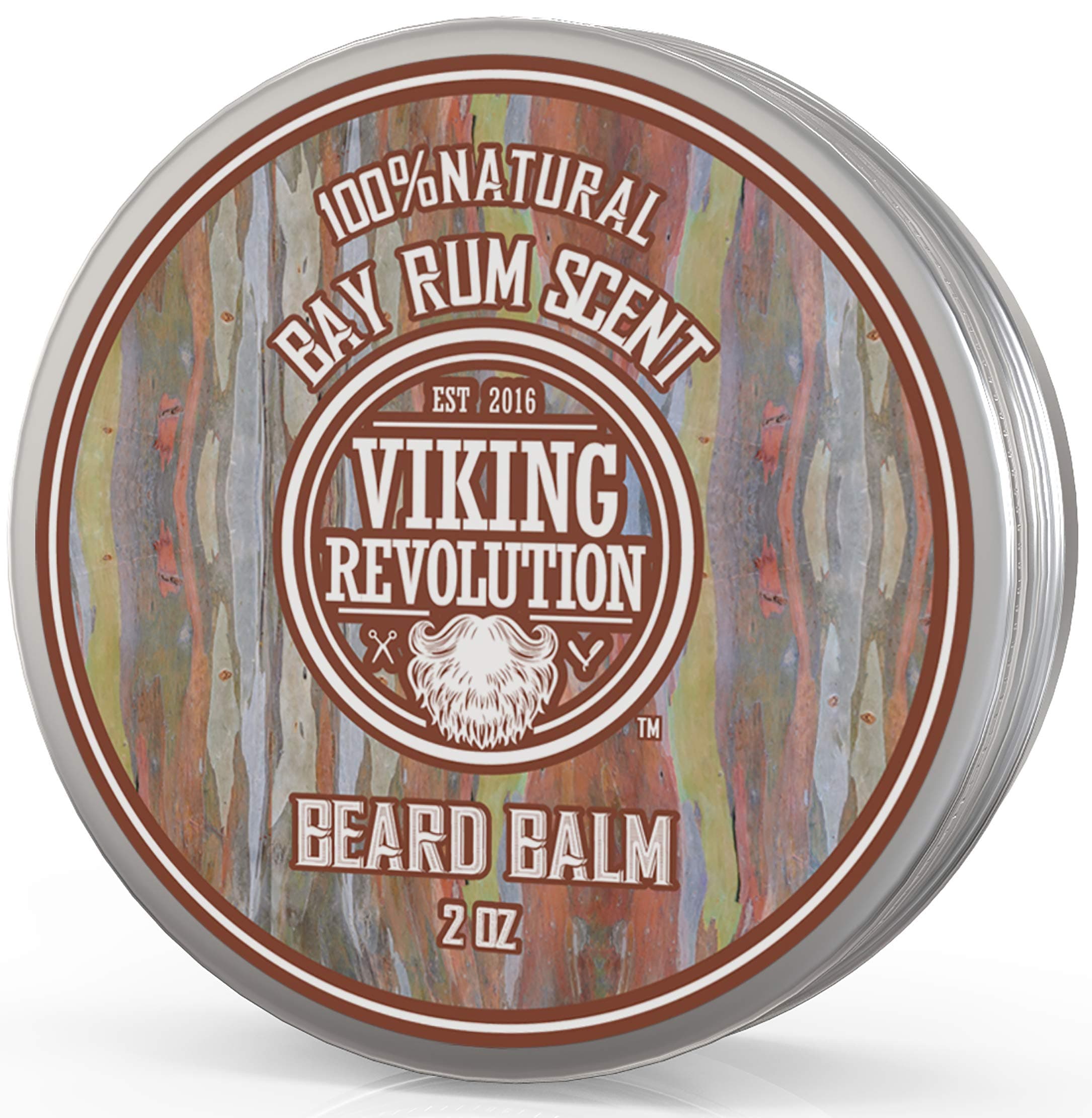 Viking Revolution Bay Rum Beard Balm - Beard Butter with Argan Oil & Jojoba Oil - Softener, Moisturizer & Wax for Men (2oz, 1 Pack)