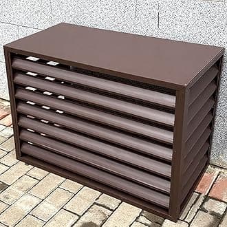 Privacy Screen Enclosure Decorative Screen, Outdoor Aluminum Alloy Air Conditioner Cover with Topper Cover, Freestanding Louvered Space Divider, Patio Furniture Covers Pool Pump Barrier Fence