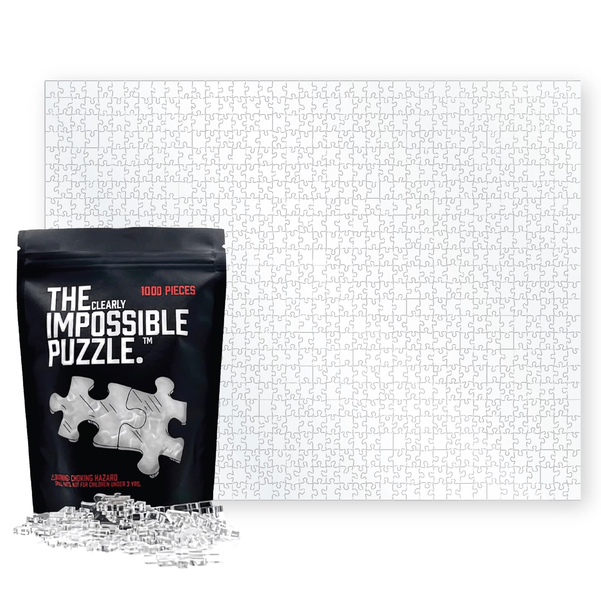 The Clearly Impossible Puzzle 100, 200, 500, 1000 Pieces Hard Puzzle for Adults Cool Difficult Puzzles Clear Hardest Puzzle - Difficult Funny Puzzle for Adults (1000 Piece)