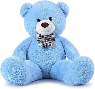 MorisMos Bow Tie Giant Teddy Bear 4 Feet, 47inch Stuffed Animal Big Teddy Bear Plush, Classic Girlfriend Boyfriend Gift on Birthday, Blue