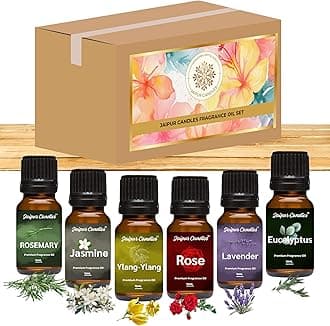 Jaipur Candles Fragrance Oils Set | 15mlx6 | Aroma Oil for Home Fragrance | Best for Aromatherapy | Use in Diffusers, Candles, Air Fresheners, Soaps (Pack of 6, 15ml each)