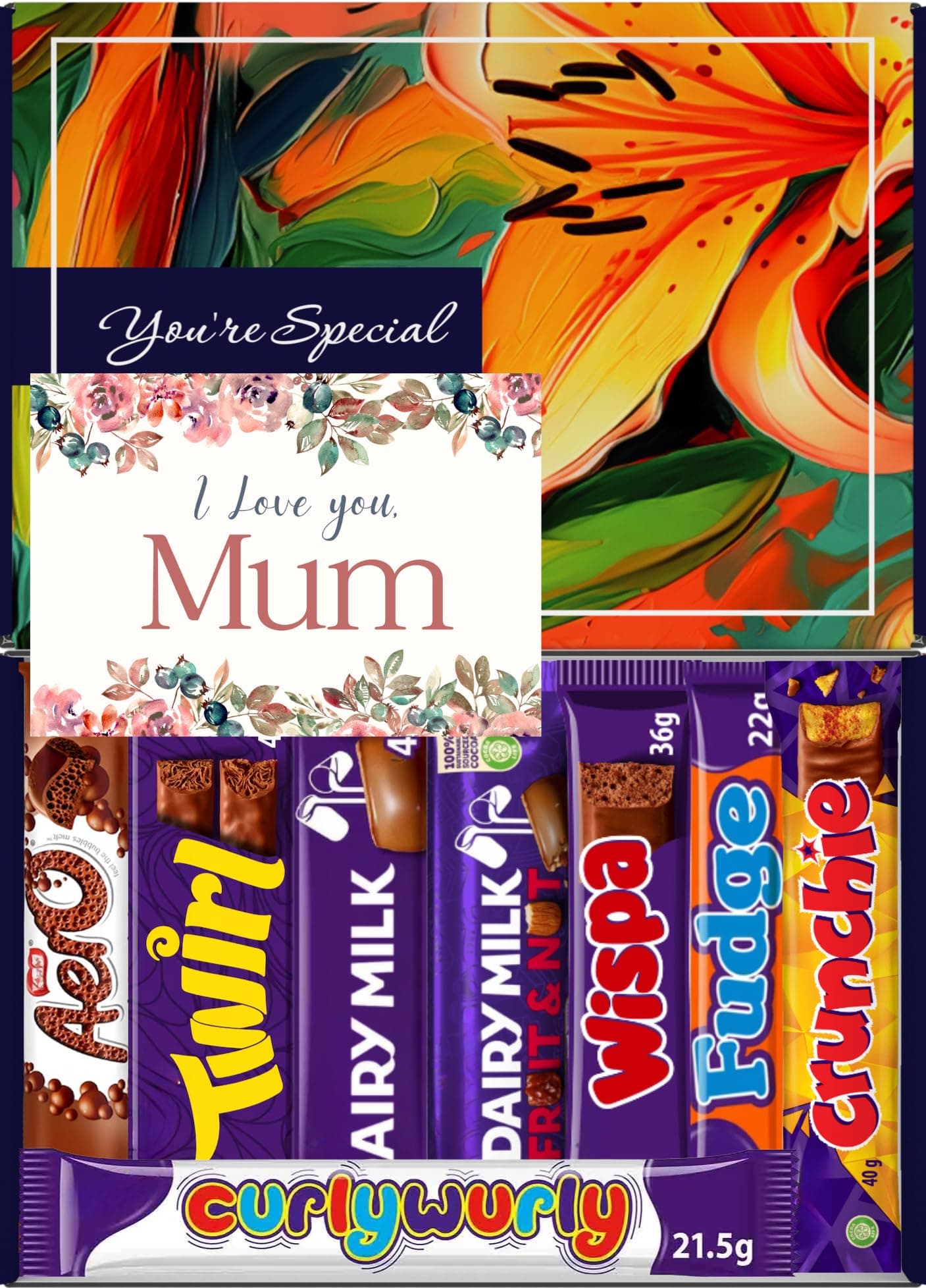 – Chocolate Gift Box - Letterbox Hamper - For Kids - Him and Her (Mum)