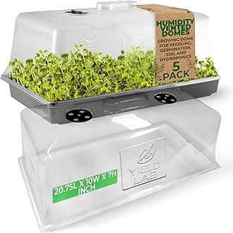 7 Inch Propagation Dome - 5 Pack Humidity Vented Domes – Plant Growing Dome for Seedling, Germination, Soil & Hydroponic Horticulture