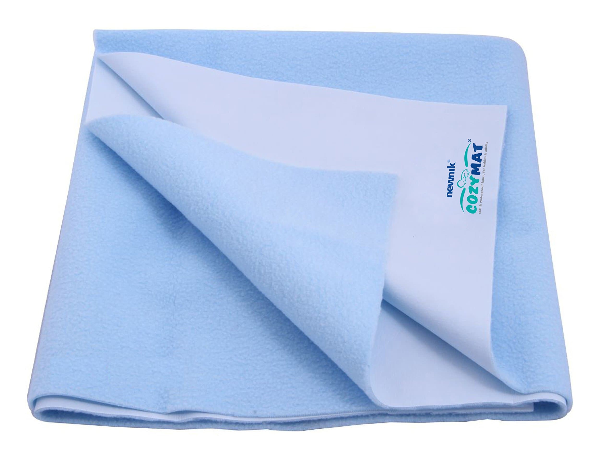 Newnik Baby Mat Waterproof Dry Sheet/Reusable Absorbent Sheets/Underpads (Size: 70cm X 50cm) Sky Blue, Small