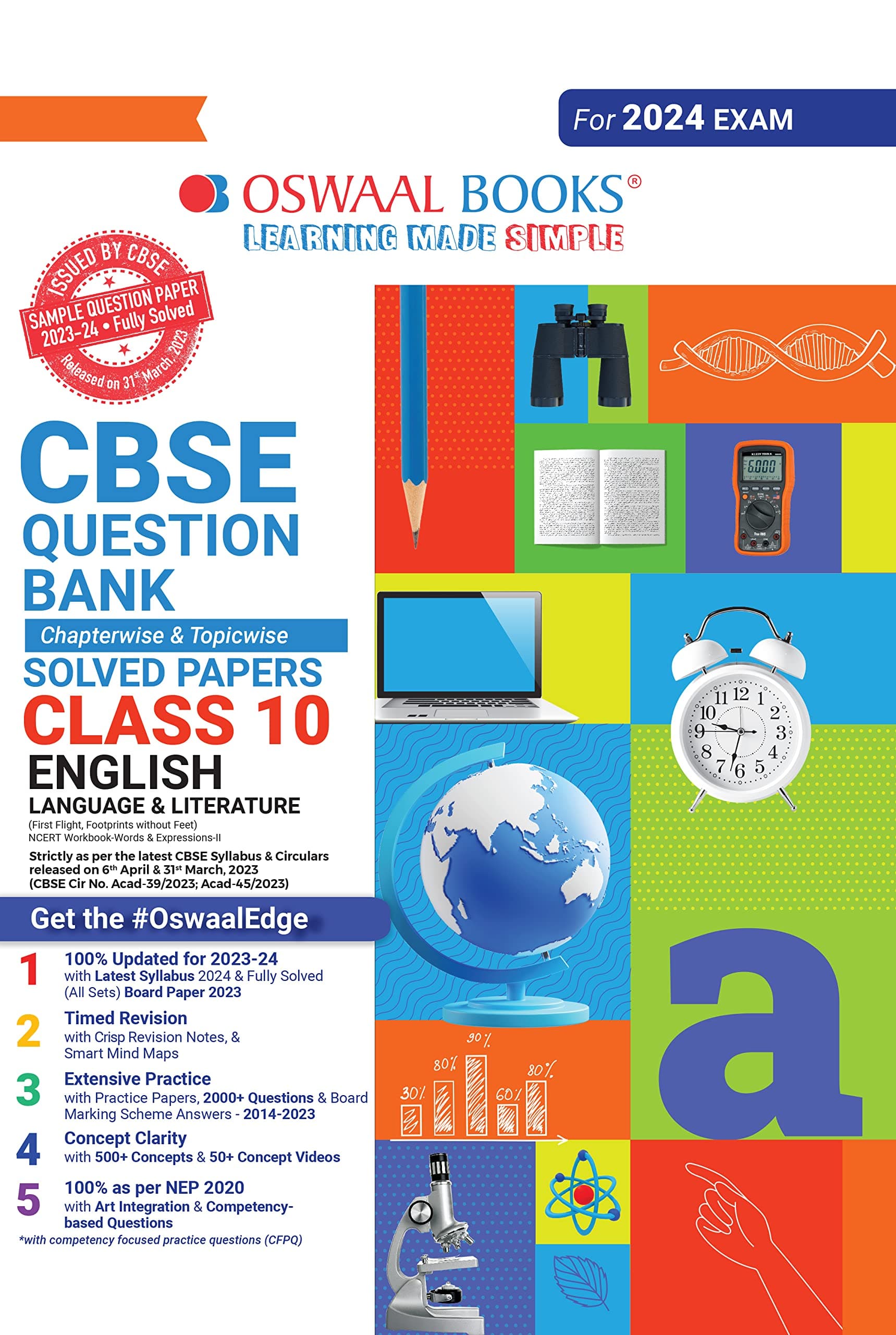 Oswaal CBSE Chapterwise & Topicwise Question Bank Class 10 English Language & Literature Book (For 2023-24 Exam)
