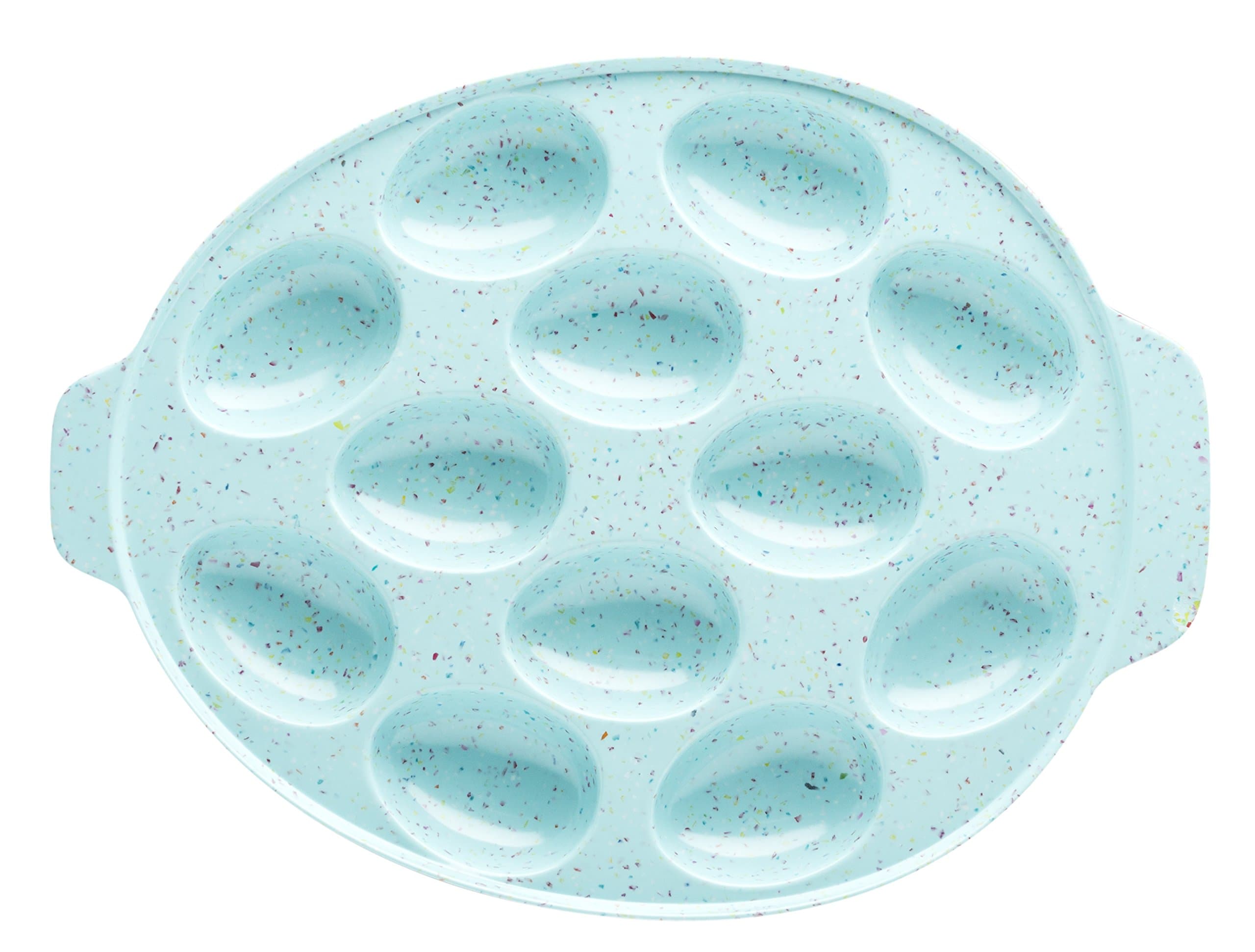 Zak Designs Sprinkles 11-inch Plastic Egg Plate, Aqua