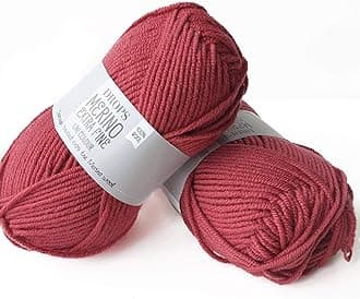 Superwash 100% Merino Wool Yarn for Knitting and Crocheting, 3 or Light, DK, Leight Worsted Weight, Drops Merino Extra Fine, 1.8 oz 115 Yards per Ball (32 Dark Rose)