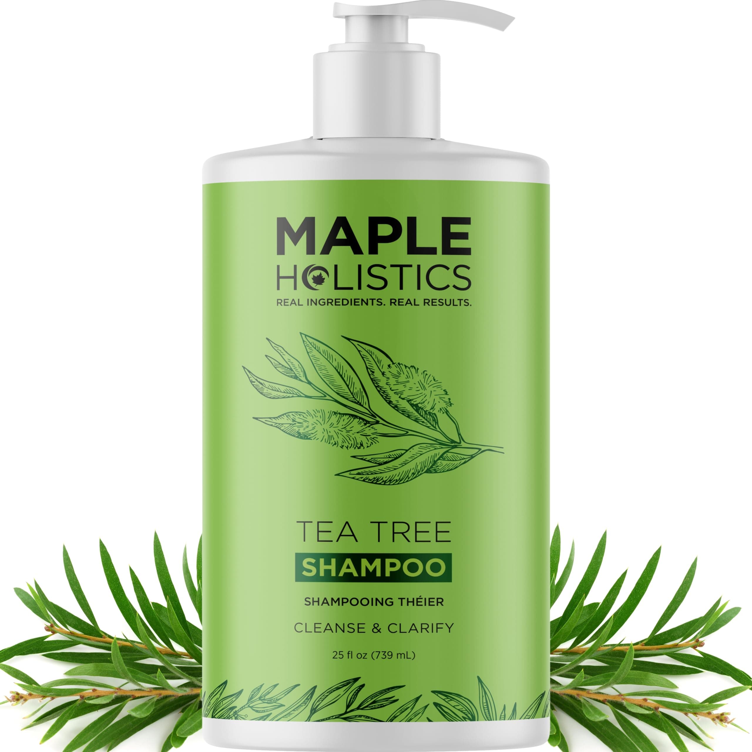 Tea Tree Oil Shampoo Sulfate Free - Deep Cleansing Vegan Tea Tree Shampoo for Oily Hair and Scalp - Daily Clarifying Shampoo for Build up with Rosemary Essential Oil for All Hair Types 25 Fl Oz