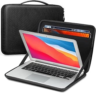 FINPAC Hard Laptop and Tablet Sleeve Case for 13.6-inch MacBook Air M4 A3241 2025 M3 A3113 2024, 14-inch MacBook Pro M5/M4/M3 2025-2021, Laptop 13", Surface Pro 12", iPad, Shockproof Briefcase, Black