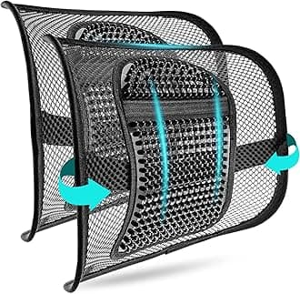 2 Pack Mesh Back Support, Mesh Lumbar Support Cushion Air Flow Chair Back Support with Elastic Strap Back Rest for Home Office Chair Car Seat Back Pain Relief