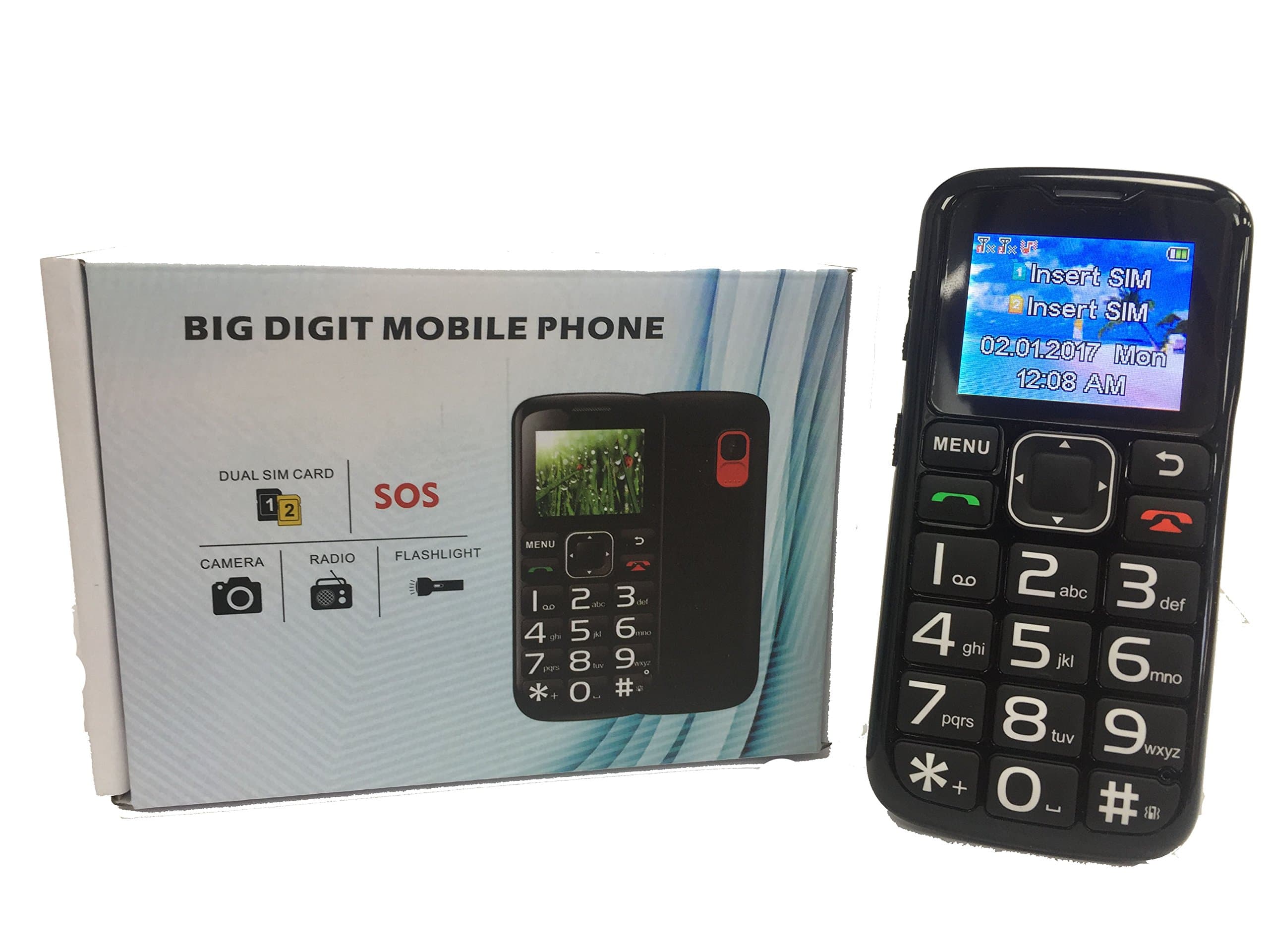 Big Digit Senior Mobile Phone M271 - Big Button and Big Fonts - SOS Mobile Phone - Bluetooth Functionality - Dual Sim Card - FM Radio - Flashlight