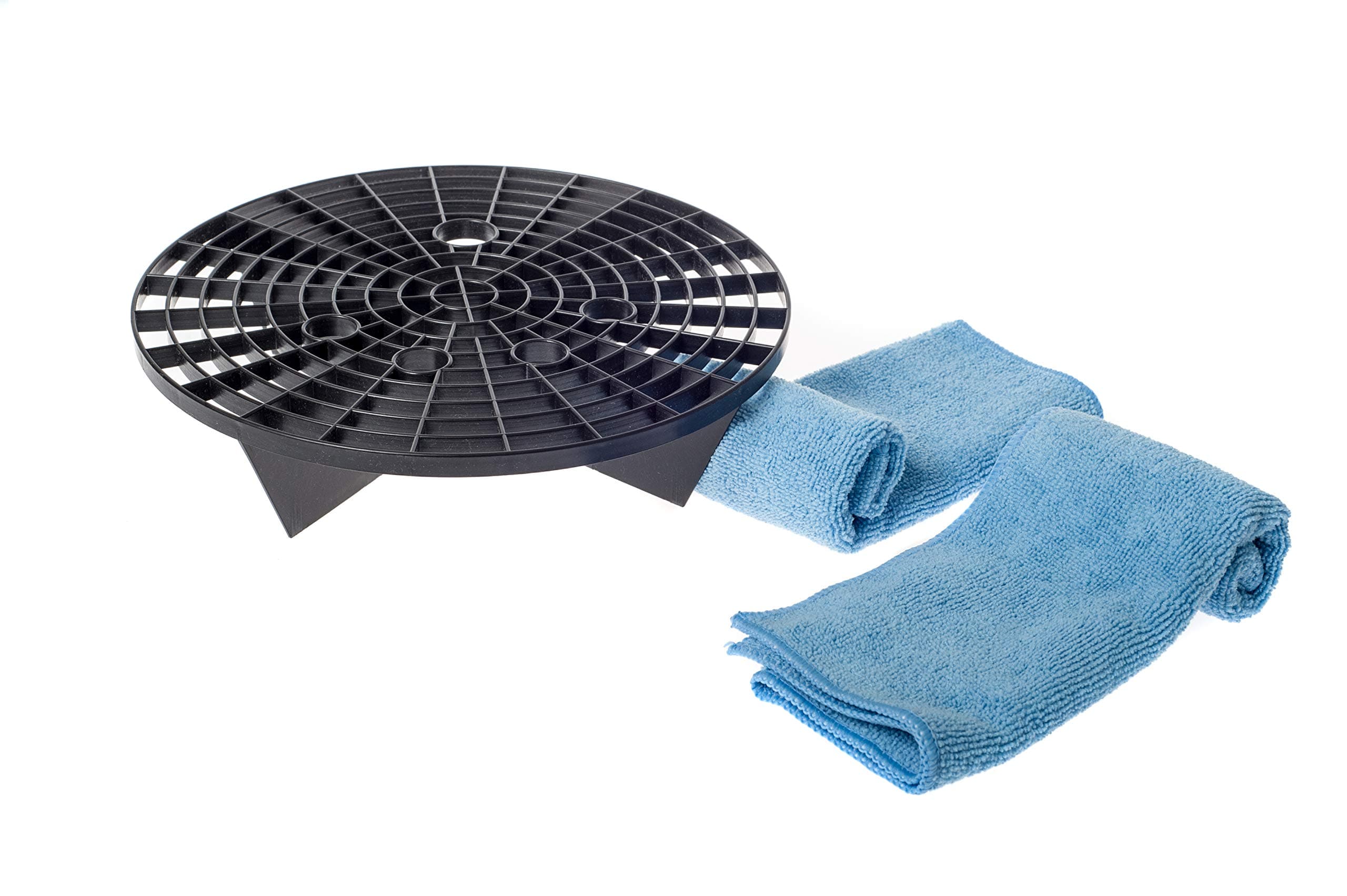 Silvergent Grit Trap Filter Guard Car Wash Bucket Insert Black, Complete with 2 Scratch Resistant Microfiber Towels