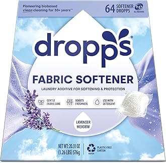 Dropps Fabric Softener Pods, Lavender Meadow (64 Count) - Laundry Softener For Soft & Fluffy Fabrics | Liquid Softener & Dryer Sheet Alternative | Clean Ingredients | Plastic Free Packaging