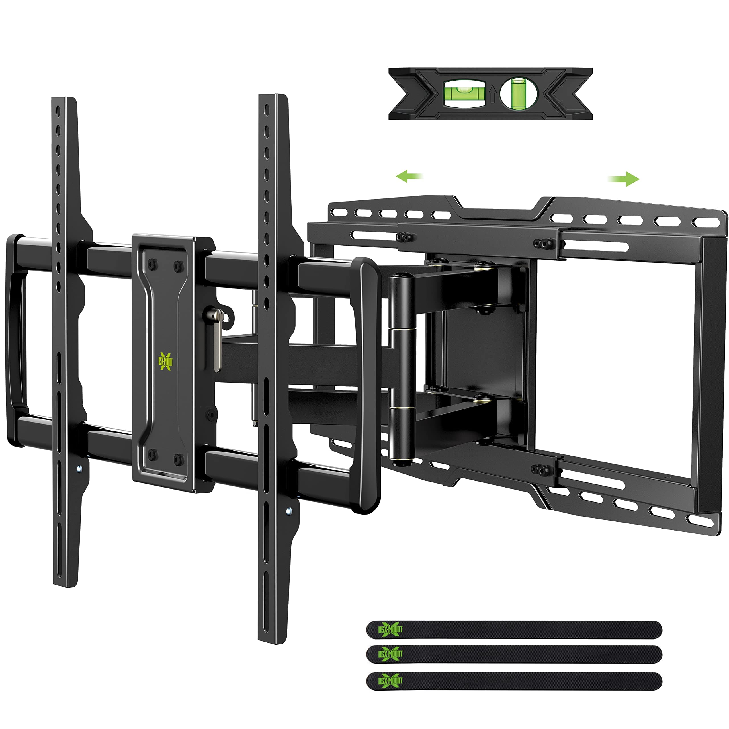USX MOUNT Heavy Duty Full Motion Sliding TV Wall Mount for 42-97 Inch TVs up to 150 lbs, Wall Mount TV Bracket for Wood Studs 12/16/18/24 inch, Swivel & Tool-Free Tilt, Max VESA 600x400mm