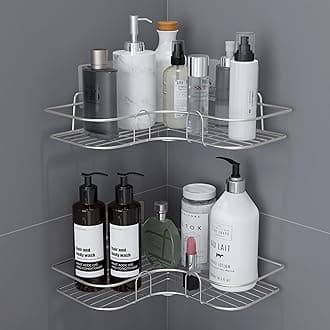 Stainless Steel Bathroom Corner Shelf for Wall Without Drill - Bathroom Accessories Holder - Pack of 2 (Chrome)