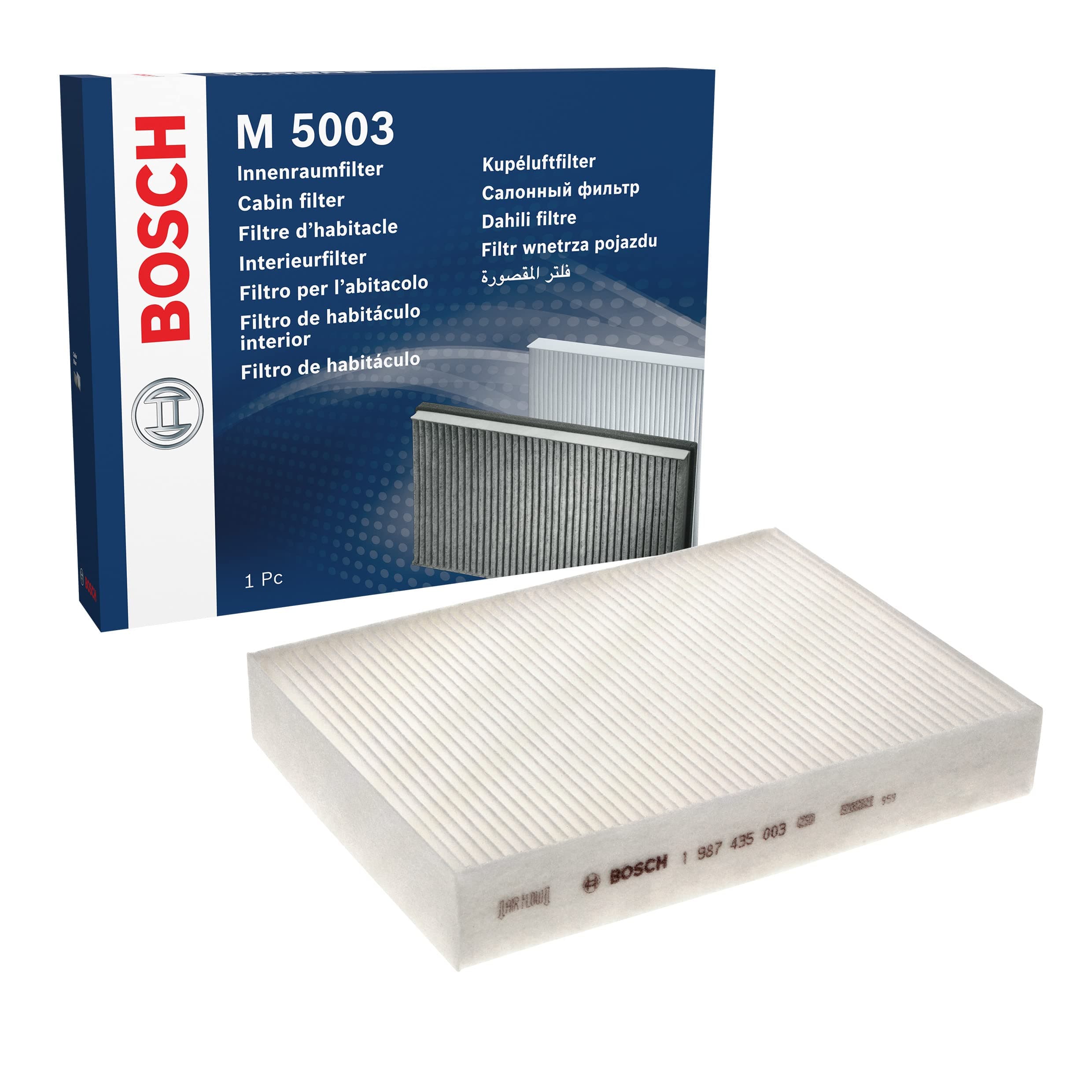 Bosch M5003 Standard Cabin Filter, Replacement Filter - Filters Pollen and Dust for Cleaner Air Inside the Vehicle