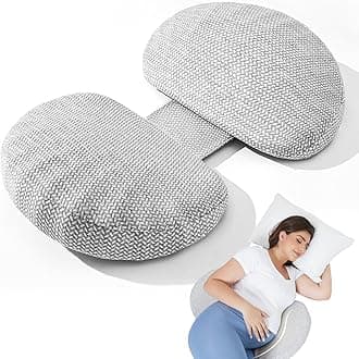 Pregnancy Pillow for Sleeping Memory Foam Pillow for Side Sleeper, Maternity Pillow Support for Back, Belly, Hips for Pregnant Women