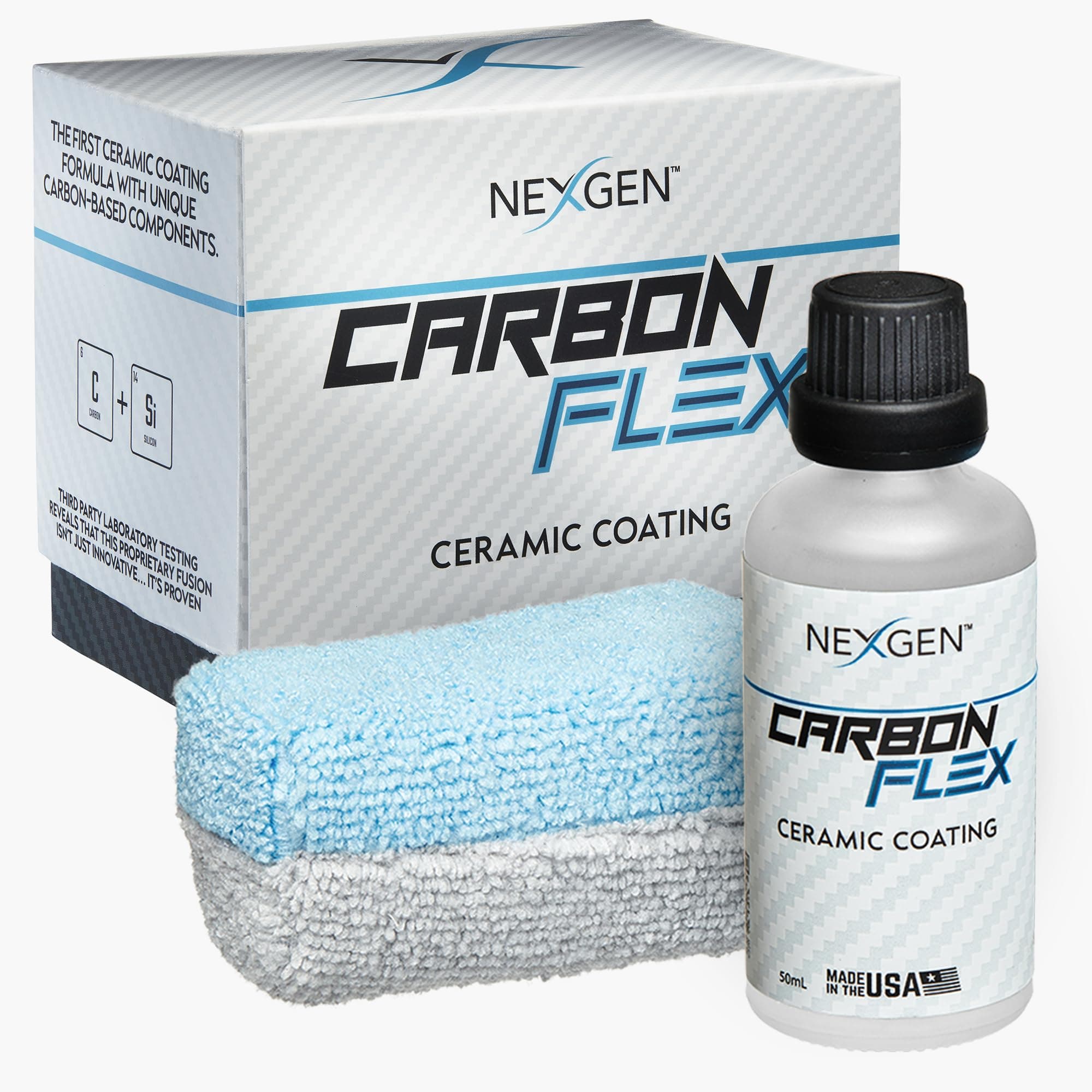 Carbon Flex – Ceramic Coating Up to 3-Year - Professional Grade Nano Ceramic Coating for Cars - SIO2 Protection, UV & Chemical Resistant, High Gloss Finish for Paint and Glass - 50ml