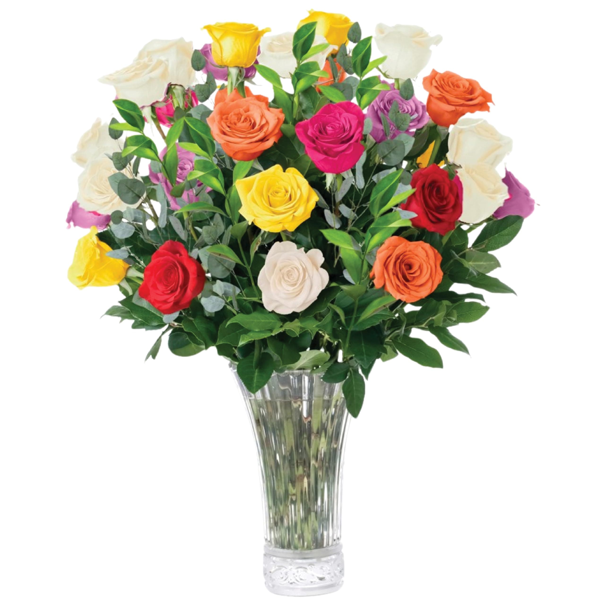 4 Dozen Assorted Roses Bouquet, Best Next-Day Fresh Flower for Delivery Prime, Ideal for Birthdays, Get Well Gift for Women, Anniversary, Sympathy, Congratulations, Thank You, Just because