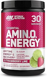 Amino Energy - Pre Workout with Green Tea, BCAA, Amino Acids, Keto Friendly, Green Coffee Extract, Energy Powder - Strawberry Lime, 9.5 Ounce, 30 Servings (Packaging May Vary)
