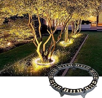 Tree Holding Light - Outdoor Landscape Lights, IP65 Outdoor Waterproof Tree Lighting Lights, AC220V RGB Landscape Garden Tree Lighting, Outdoor LED Surrounding Colored Hoop Tree Spotlight(Green,6PCS(7