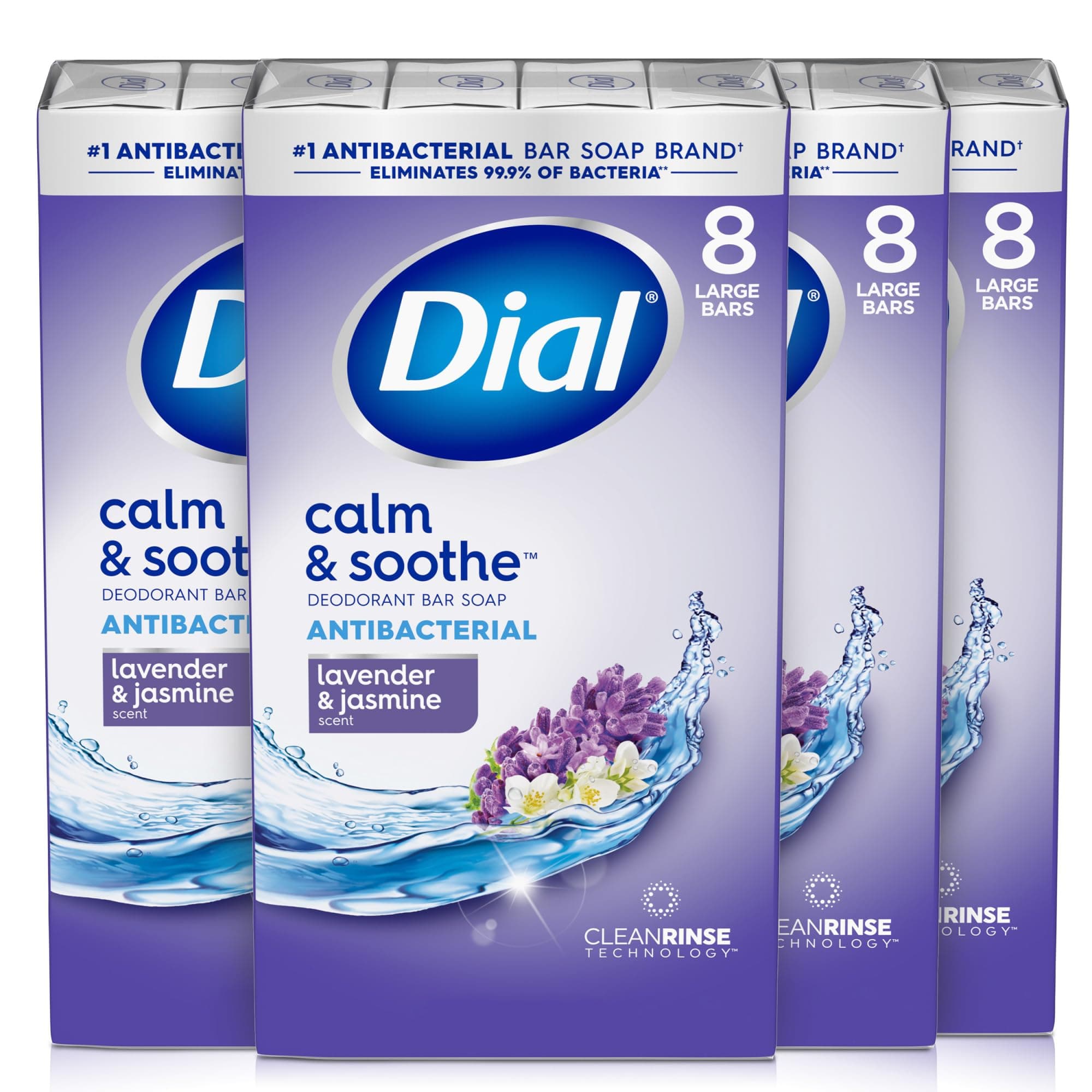Dial Antibacterial Bar Soap, Lavender & Twilight Jasmine, 32 Bars