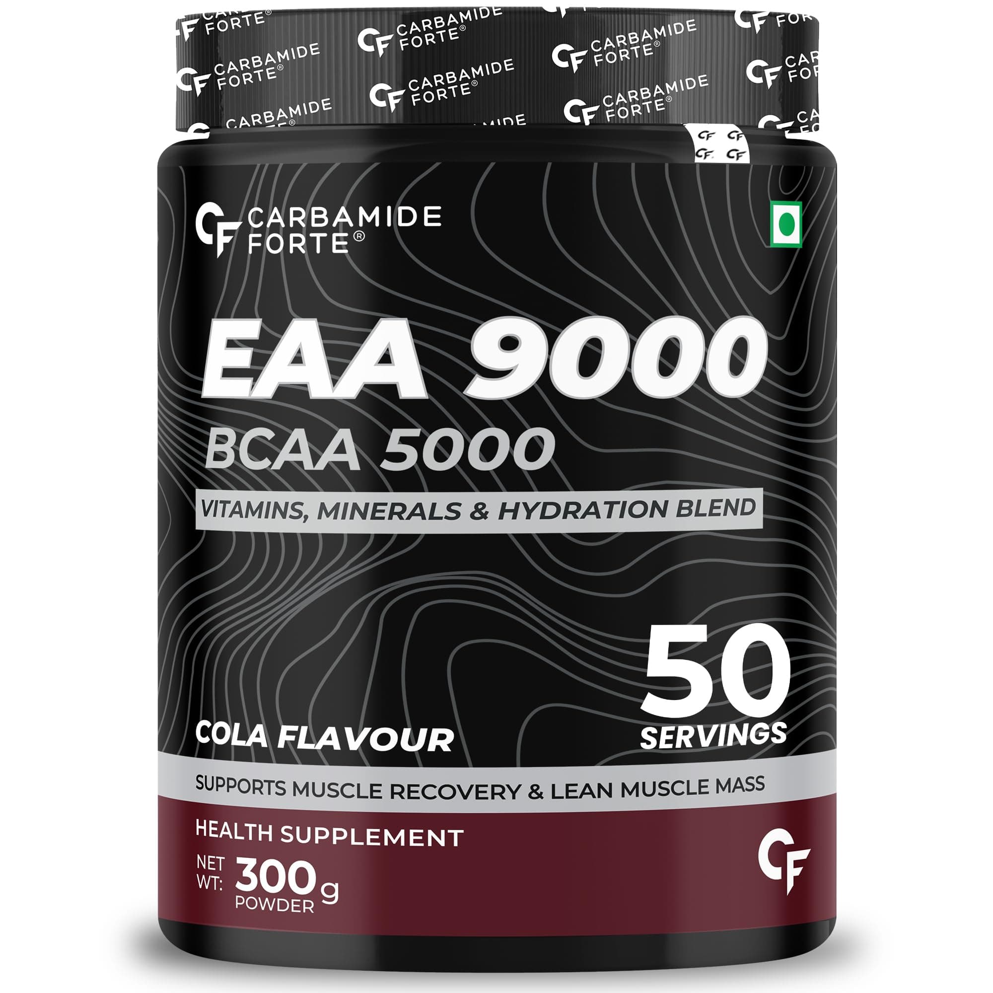 Carbamide Forte Eaa Supplement For Men & Women With Hydration Blend & Vitamins | Eaa intra workout Supplement With Bcaa 5000Mg - Cola Flavour - 50 Servings - Powder 300G