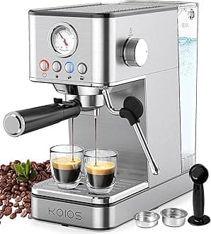 Espresso Machines, Upgraded 1200W Espresso Maker with Foaming Steam Wand, 20 Bar Semi-Automatic Steam Espresso Coffee Maker for home, Cappuccino & Latte Machine with 58oz Removable Water Tank