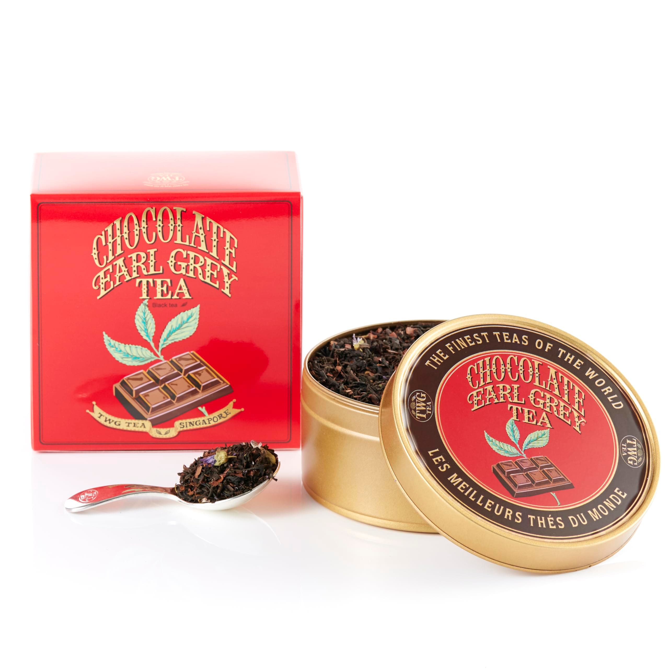 TWG Tea | Chocolate Earl Grey | Loose Leaf Black Tea | Cocoa Husk & Bergamot | Caviar Tin, 100g | Gift Set