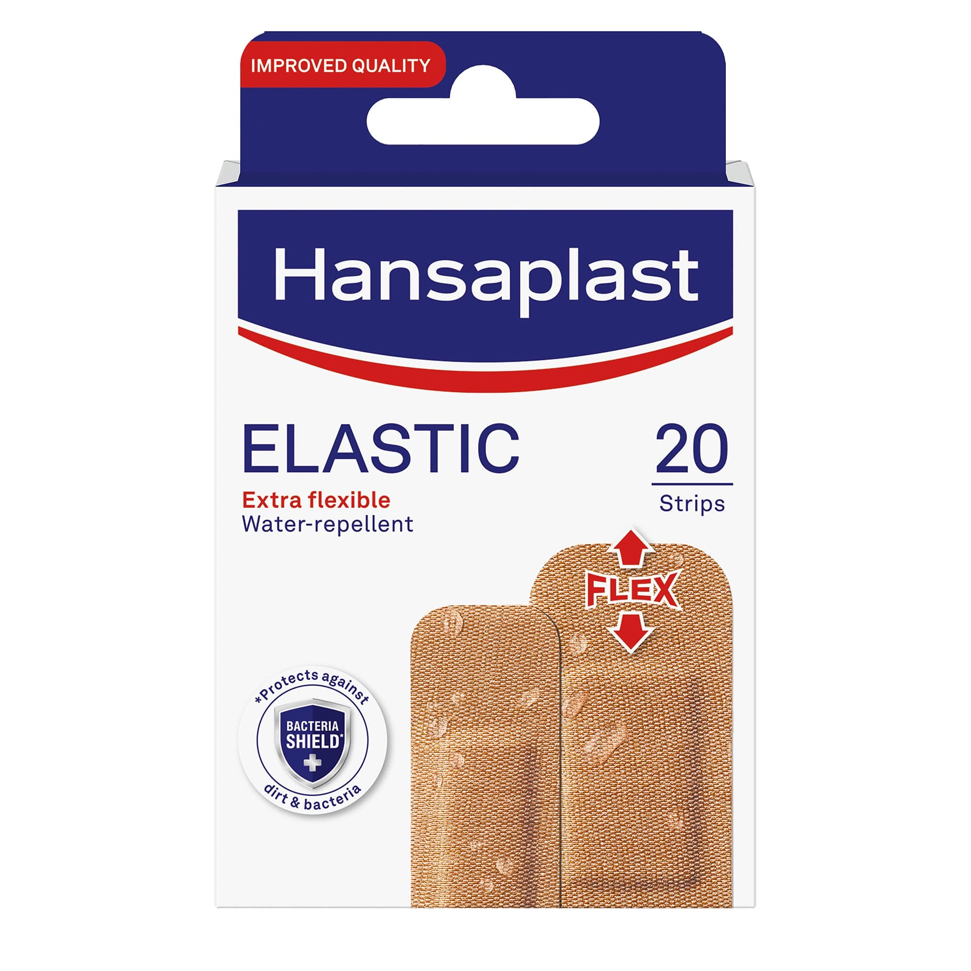 Hansaplast Fabric Wound Plasters | Extra Flexible Dressing | Water Repellent Plaster | Ideal For Finger & Joints | Blocks 99% of bacteria | Assorted 20 Strips