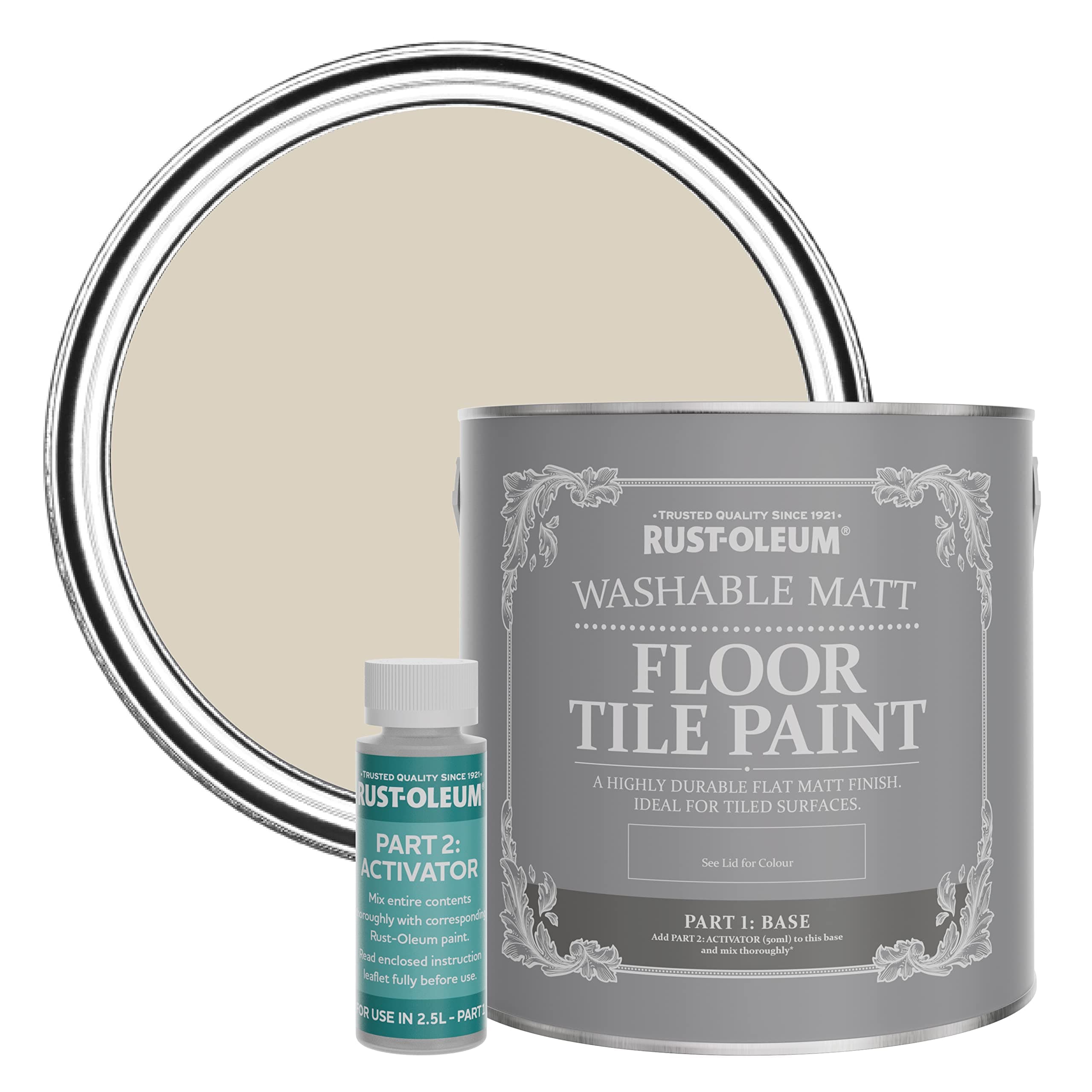 Rust-Oleum Beige Washable Matt Floor Tile Paint - Hessian 2.5L