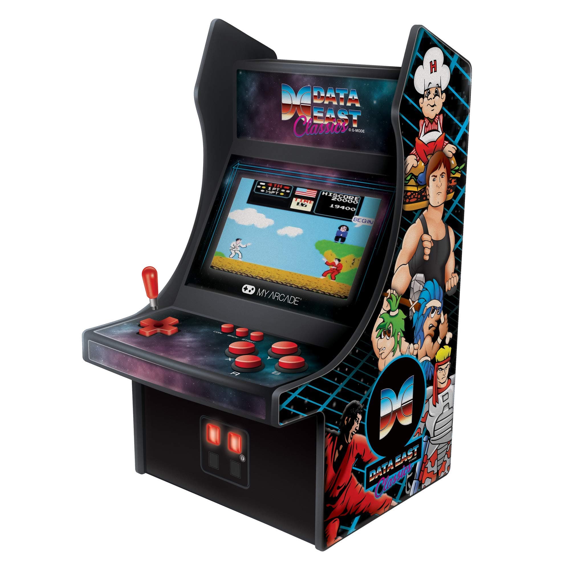 My Arcade Data East Classics Mini Player - 10 Inch Mini Arcade Machine Cabinet - 34 Retro Games Included - Heavy Barrel, Caveman Ninja, and More - Licensed Collectible