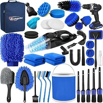 38Pcs Car Detailing Kit, Car Detailing Brush Set, Car Wash Cleaning Kit, Car Detailing Brushes, Professional Car Care Kit for Interior Exterior Wheels, Blue