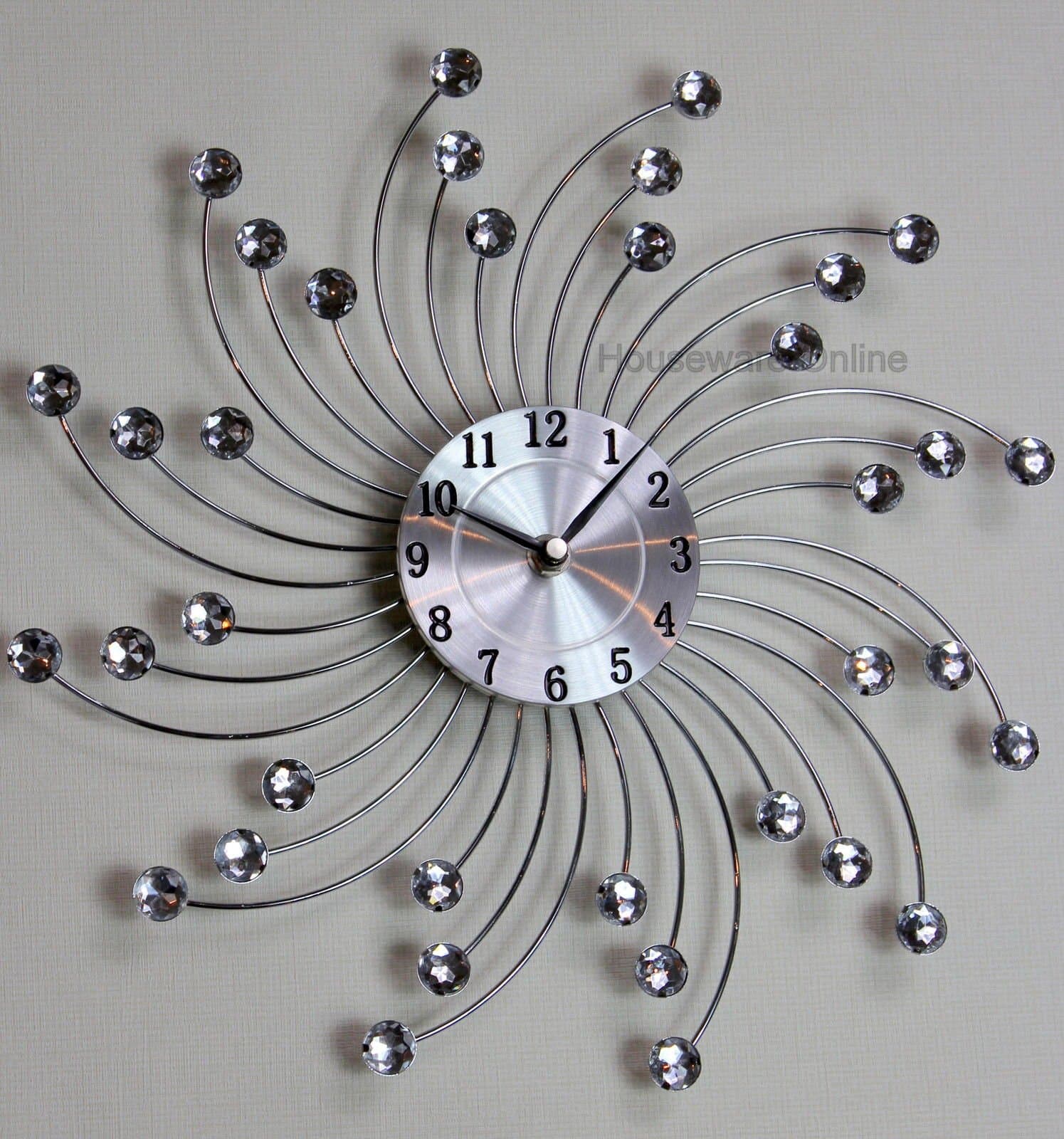 Diamante Clock Swirl Design SUNBURST SWIRL