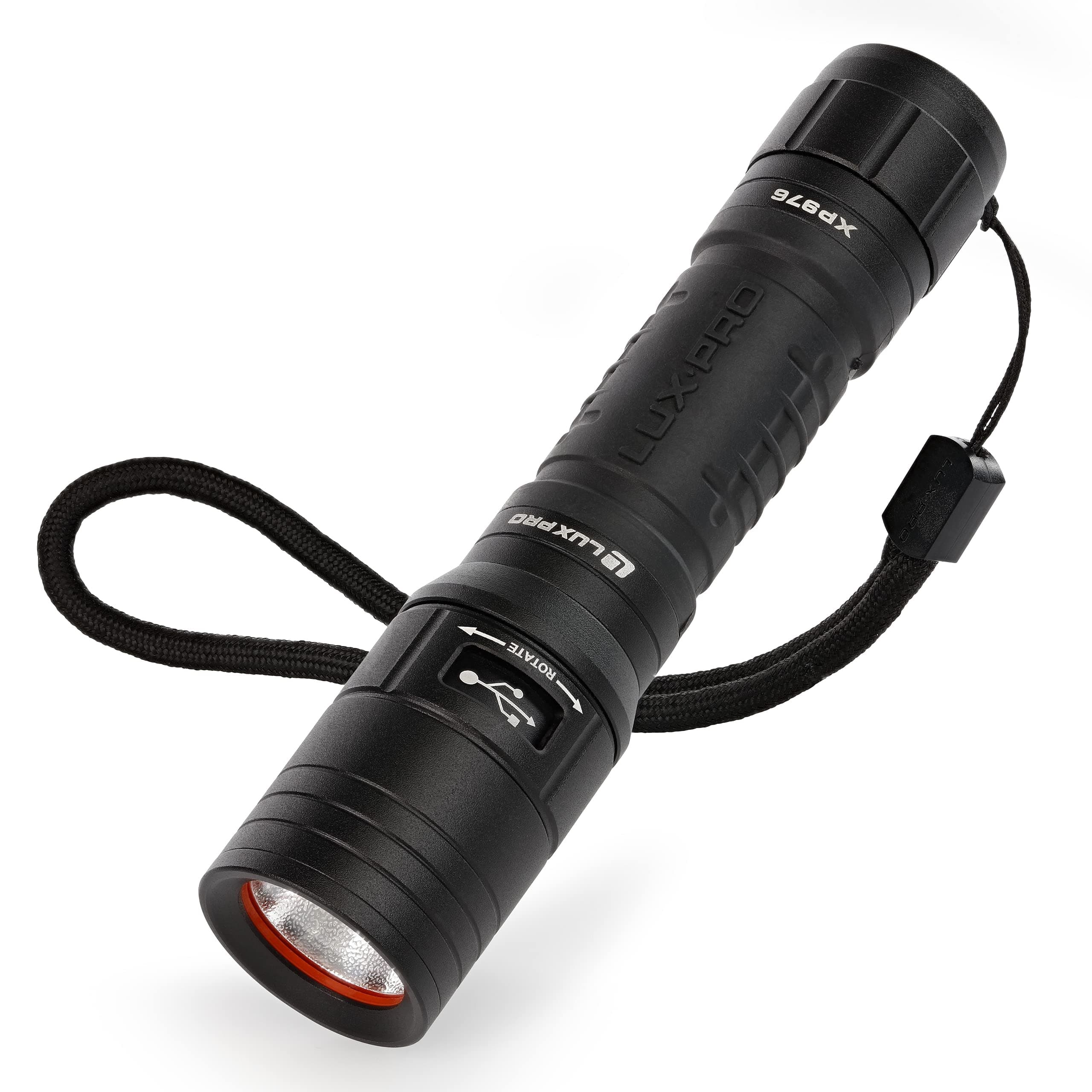 LUXPRO Rechargeable Flashlight Compact Tactical 450 Lumen, 18650 Battery, XP976