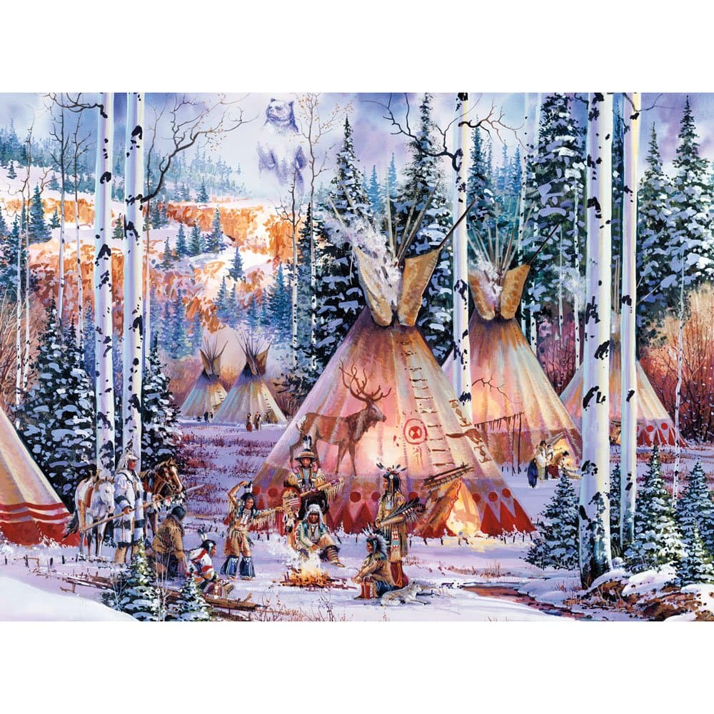 Bits and Pieces - 1000 Piece Glow-in-the-Dark Puzzle - The Bear Spirit, Native American - by Artist Kirk Randle - 1000 pc Jigsaw