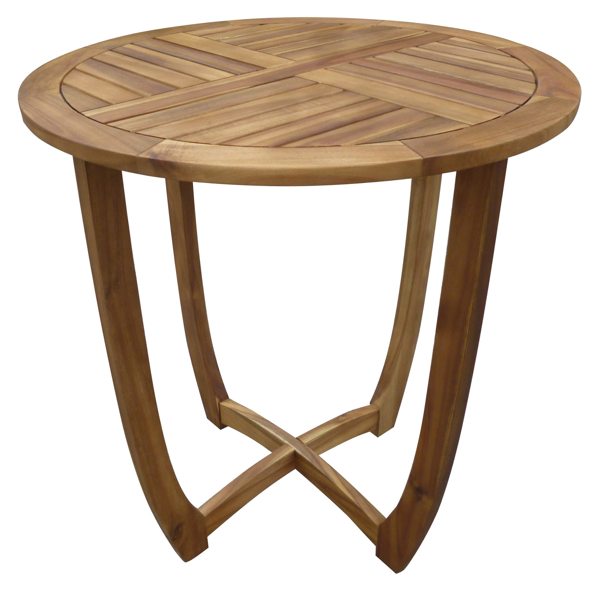 Carina Accent Round Table, Teak Finish Brown