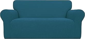 Easy-Going Stretch Loveseat Slipcover 1-Piece Sofa Cover Furniture Protector Couch Soft with Elastic Bottom for Kids Polyester Spandex Jacquard Fabric Small Checks (Loveseat, Deep Teal)