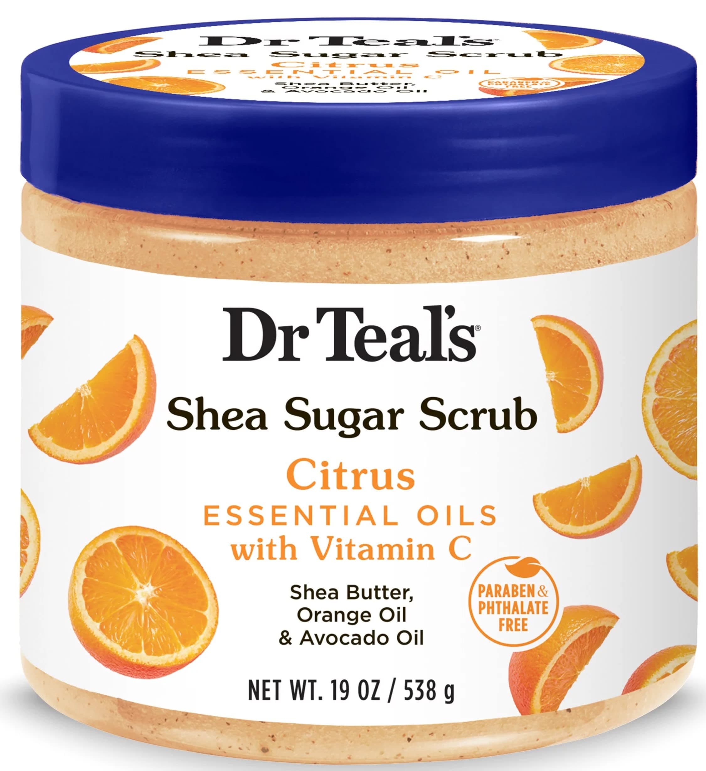 Shea Sugar Body Scrub, Citrus with Essential Oils & Vitamin C, 538g