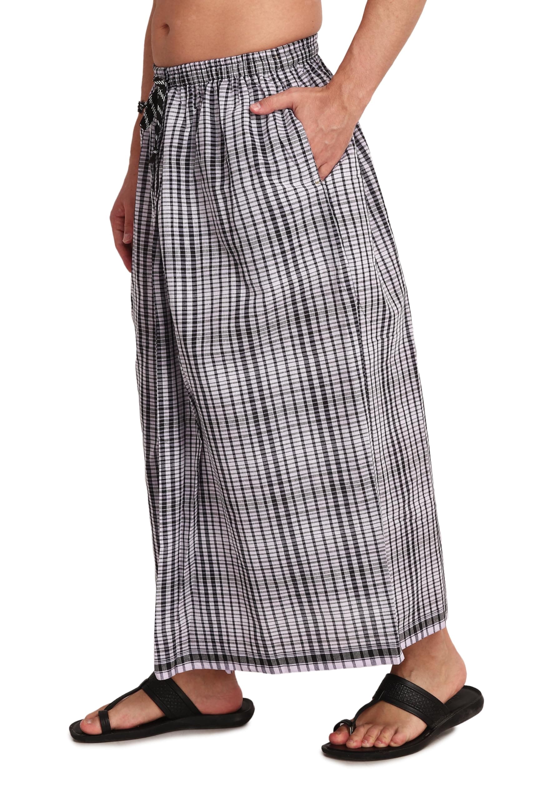 Gowri Tex Elastic Premium Cotton Lungi With Dual Packet Pack Of 1