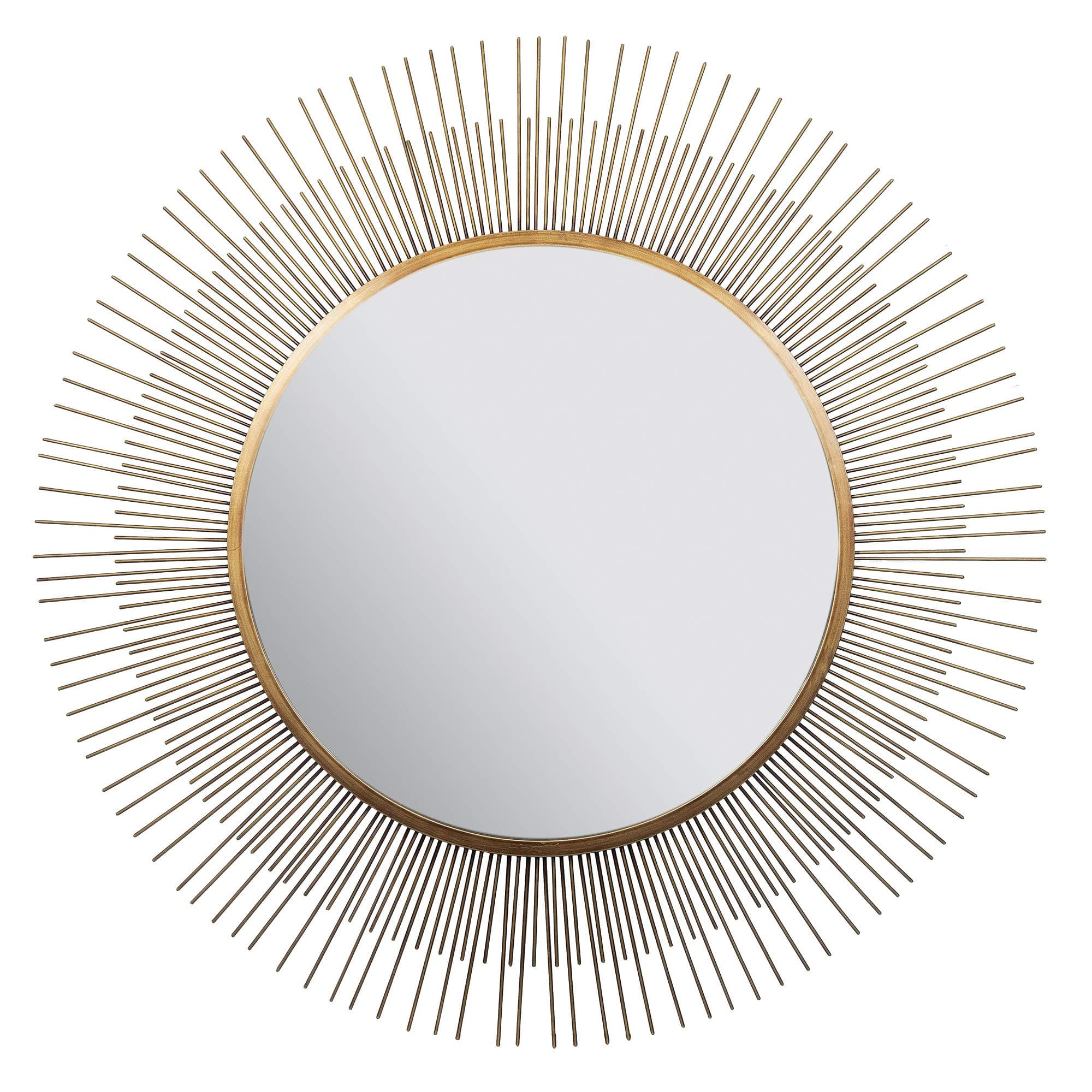 Everly Hart Collection 36" Gold Sunburst Wall Mirror Brass